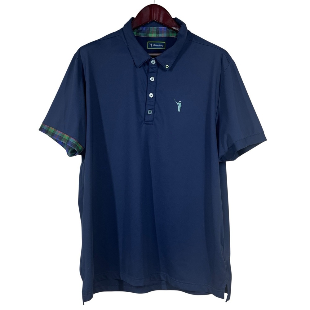 William Murray Golf Polo Jens XL Navy Blue Short Sleeve Performance Shirt